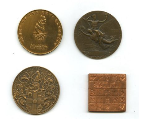 Medals: Olympics - a group of four unusual "Participants" Tokens / Medals:A. France (Paris 1900), a heavy bronze circular Coi