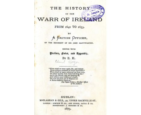 Hutton (Annie) The Embassy in Ireland of Mons. G.B. Rinuccini.. in the Years 1645 - 1649, D. 1873. First, cloth; Hynes (M.J.)