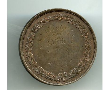 Medal: Photographic Society of Ireland, 1892, a circular bronze medal, awarded as 2nd Prize in 1892, to J. White for Hand-Cam