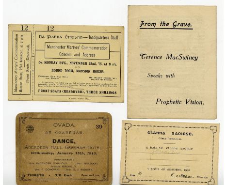 Republican Ephemera: A collection including three memorial leaflets issued by the Irish Republican Soldiers memorial Committe