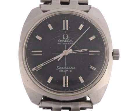 OMEGA - a Vintage stainless steel Seamaster Cosmic automatic bracelet watch, ref. 165.022, circa 1960s, black crosshair dial 