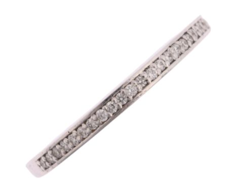 A 9ct white gold half eternity ring, set with modern round brilliant-cut diamonds, total diamond content approx 0.25ct, band 