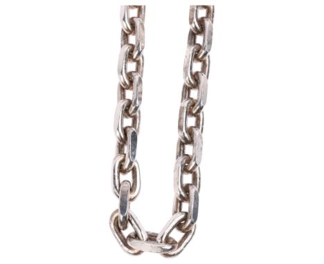A Danish sterling silver anchor cable link chain necklace, 38cm, 85.3g Condition Report:No damage or repair, only light surfa