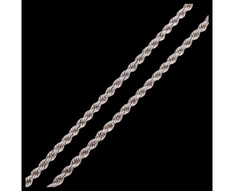 A long sterling silver rope twist link chain necklace, 80cm, 37.4g Condition Report:No damage or repair, only light surface w