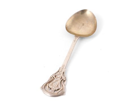 Silver Arts and Crafts spoon, Kate Harris for William Hutton, London 1924, 63.0 grams, 20cm long.  