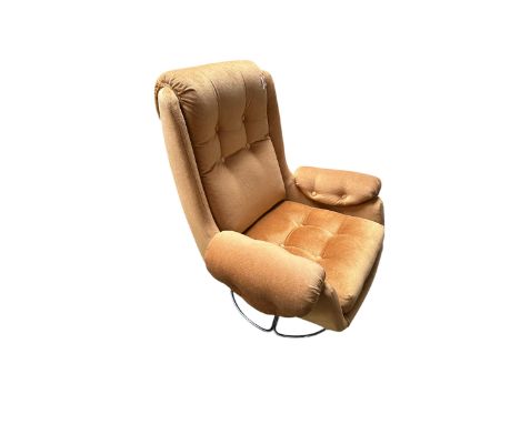 A vintage 1970s lounge swivel chair