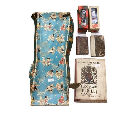 A quantity of ephemera to include the King George's Jubilee programme, and other antique books, old vintage doll etc.