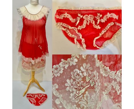 JUEL PARK (couture lingerie company) undergarments, to include a baby doll style nightie, petticoat and bloomers , all with r