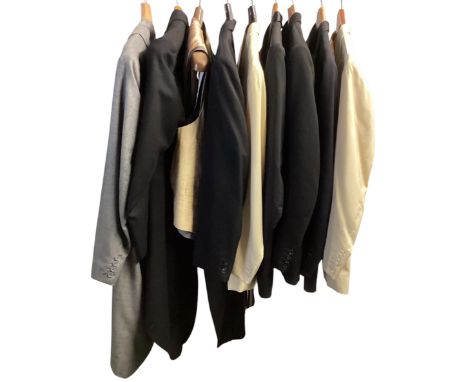 Formal wear to include, Morning suit jacket, four waistcoats trousers, grey three piece Morning suit, White tie tails and tro