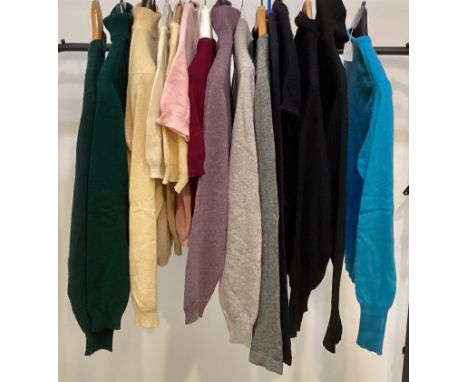 A quantity of vintage Cashmere to include a black Christian Dior polar neck, JAEGER,  (15 items), all generally ok condition 