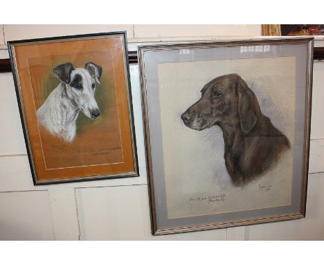 Marjorie Cox (1915-2003), portrait of a terrier dog, Pittlea Commander Nelson, 35cm by 25cm, and another of Pittlea Chukar (T