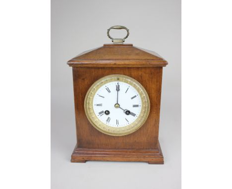 A Victorian mahogany cased mantel clock, the dial with gilt surround, the movement stamped Japy Frères & Cie, Med d'Honneur, 