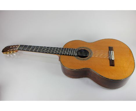 An R. E. Spain classical acoustic guitar, with makers label dated 1974, made for Ivor Mairants Music Centre, in hard carry ca