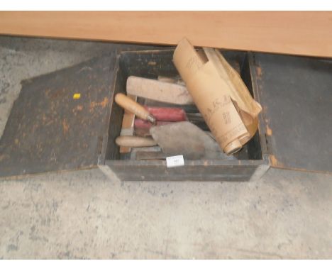wooden toolbox & contents