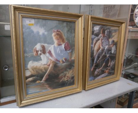 2 gilt framed prints