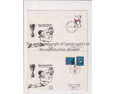 1966 WORLD CUP       Two first day covers, one has a German handstamp dated 30/7/1966, the day of the Final and the other is 