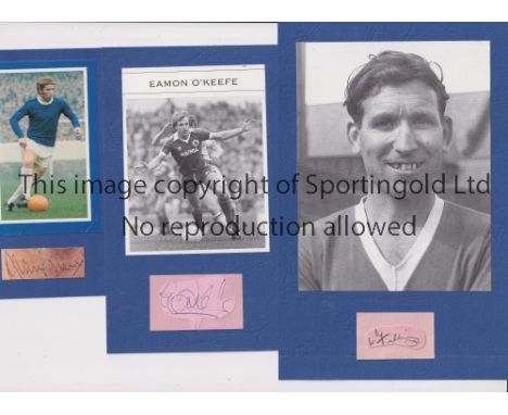 EVERTON AUTOGRAPHS 1930'S - 1980'S Over 50 autographs each laid down on blue card with a picture of the player. Including Ale