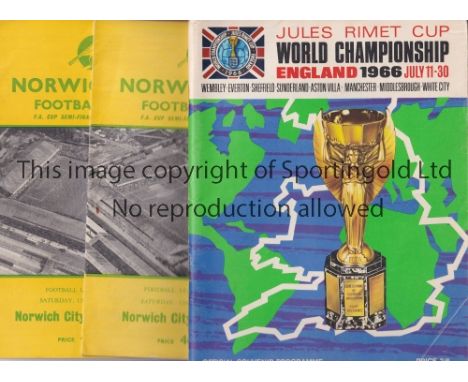 FOOTBALL PROGRAMME MISCELLANY      Twelve programmes: 1966 World Cup Tournament programme, very slight crease on the corner o