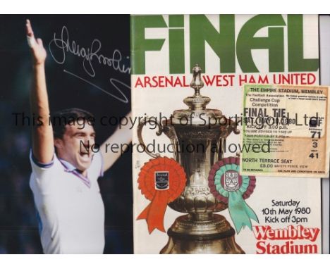 1980 FA CUP FINAL / WEST HAM UNITED AUTOGRAPHS       Programme, signed on the line-up page by Phil Parkes and ticket plus 9 s