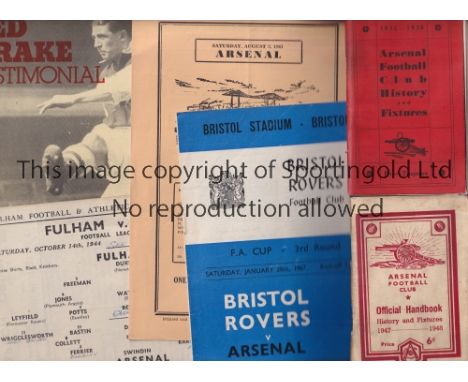 ARSENAL     A miscellany including handbooks for 1935/6 and 1947/8, Arsenal Club History booklet for the period 1946-47 by R.
