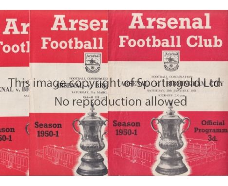 ARSENAL     Twenty three home Reserve team programmes for season 1950/1 v Birmingham, Brentford (Cup), Brighton (Cup), Bristo