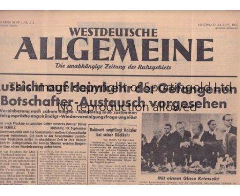 FIRST BRITISH TEAM MATCH IN EUROPE 1955/56      Rot-Weiss Essen v Hibernian played 14/9/1955 at Georg-Melches (Stadt Essen) V