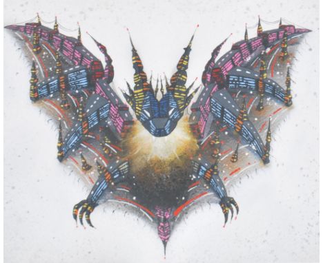 A graffiti urban art print after Bristol Street artist Andy Council entitled Night Bat 2013 7/12. Framed and glazed Giclee pr
