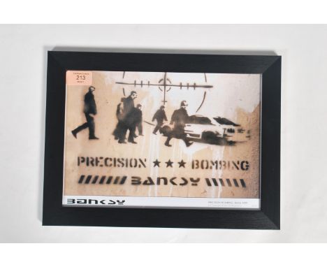 A graffiti urban art stencil print after Bristol Street artist Banksy entitled Precision Bombing 1999  number 25/50 framed an