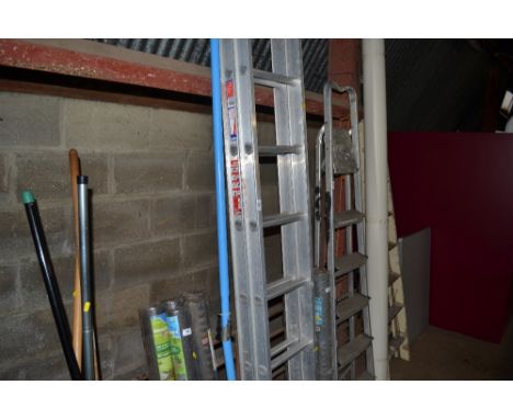An aluminium extending ladder 