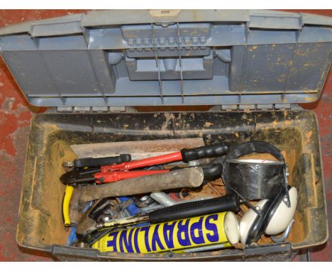 POLICE: A TOOLBOX CONTAINING VARIOUS HARDWARE [NO RESERVE] [VAT ON HAMMER PRICE]