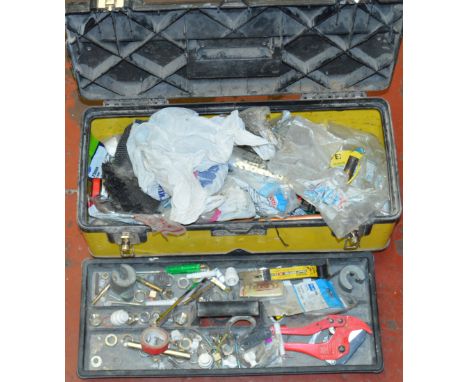 POLICE: TOOLBOX CONTAINING ASSORTED HARDWARE [NO RESERVE] [VAT ON HAMMER PRICE]