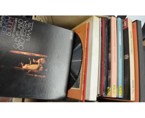 Decca Label LP vinyl records including classical Haydn Symphonies 93-104 HDNJ 42, Bruno Walter Mahler Symphony No 2, Unicorn 
