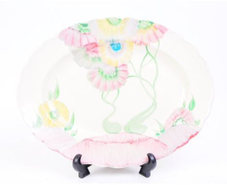Clarice Cliff - A. J. Wilkinson Royal Staffordshire - An early 20th century Clarice Cliff Pink Pearls pattern serving plate. 