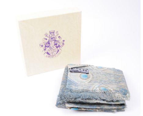 Liberty of London - Late 20th century boxed wool scarf, in a Peacock feather pattern no. ASSTD size 668 Large. Housed within 