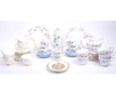 Collection of 20th century china part tea service including Staffordshire mid-century Ferona pattern tea service together wit