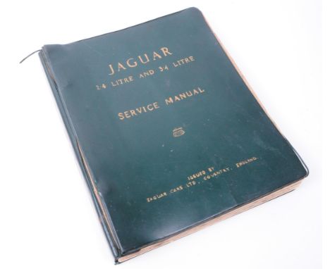 Jaguar - A vintage mid 20th century Jaguar cars service manual. The ' Jaguar 2.4 litre and 3.4 litre service manual ' issued 