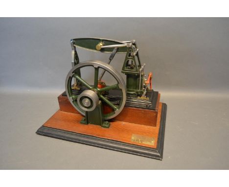 A Half Beam Engine On Rectangular Wooden Plinth, 37cm by 26cm 