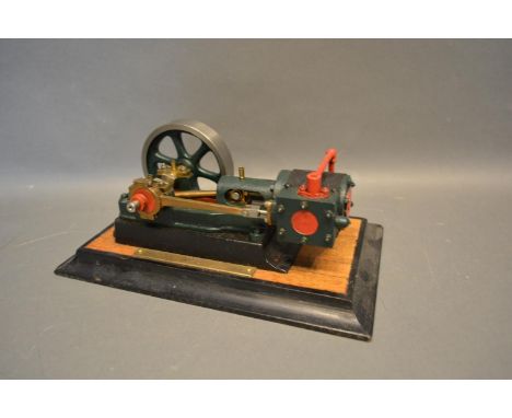 A Stuart Number 8 Steam Engine On Rectangular Wooden Plinth, 27cm by 15.5cm 