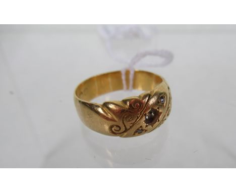A 22ct gold ring (lacking central stone). Condition Report: 6.0 gms