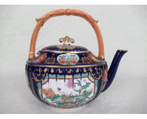 A 19th century Ashworth Brothers teapot, decorated in the Oriental palette, Victorian diamond registration lozenge to base, 1