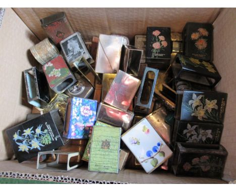 A large quantity of vestas and matchbox holders, to include: Bryant & May branded examples, cloisonne, brass, enamel and othe