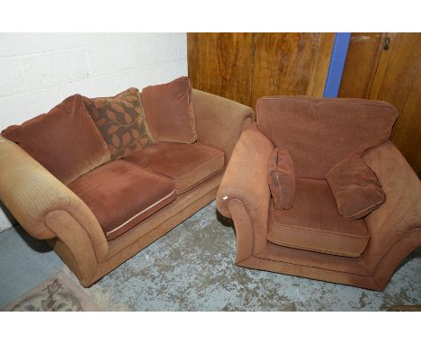 Two seater sofa and matching armchair