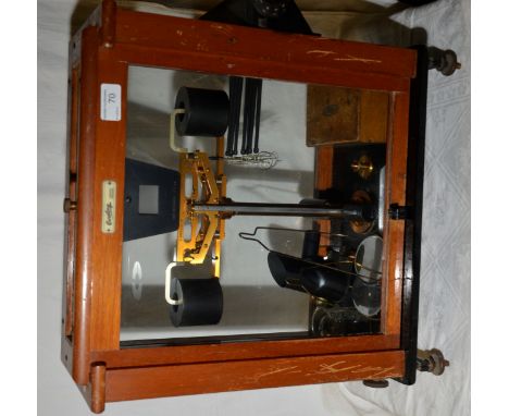 Set of Oertling balance scales in oak case - analytical chemical balance