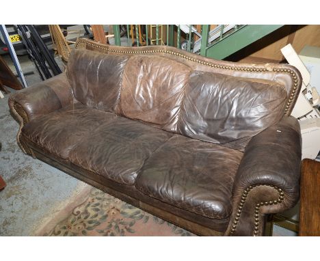 Two piece leather suite comprising of extremely large three seater sofa and matching two seater sofa