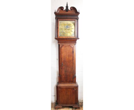 A George III eight day oak longcase clock, the 34cm brass dial with Roman numeral chapter ring signed 'S. Collier Eccles', wi