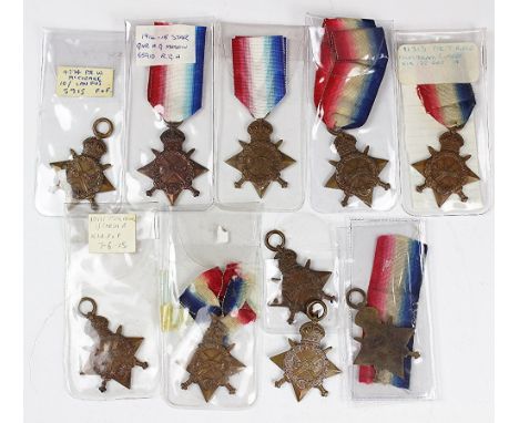 Ten World War I 1914-15 Stars, comprising, DA 8137 W. Eade O.H.R.N.R; 12571 Pte F. E. Beacall Ches R; T-34207 Dvr W. Meechan 