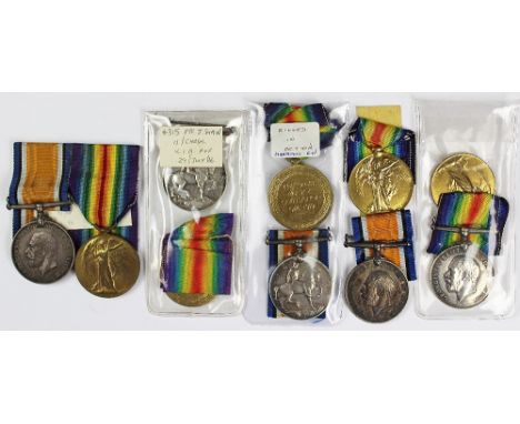 Five World War I pairs, BWM and VM, comprising, 9901 Pte H. Jackson N. Staffs R, KIA 06/01/15; 4584 Pte H. Stebbings 19 - Lon