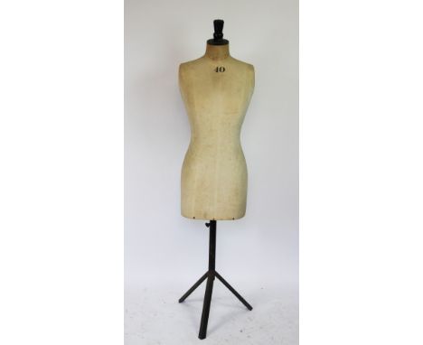 A vintage dress makers dummy, No 40, 145cm high