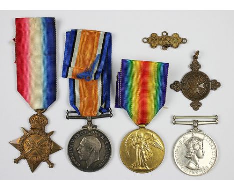 A World War One medal trio to 18970 Pte H. Whalley Ches R, comprising 1914/15 Star, BWM, and VM, with Police Exemplary Servic