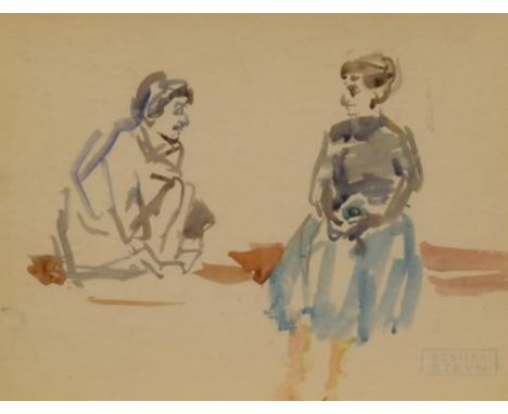 "From Her Sketch Book", watercolour on paper, with studio stamp, 23 x 18 cm